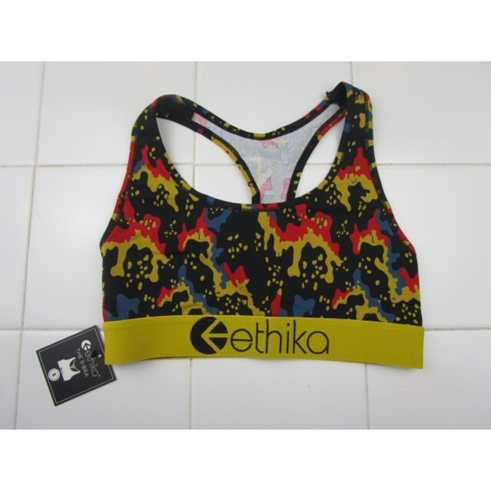 Ethika S-Bra Double Dose Gold Women's Size Small Sports Bra Low Impact